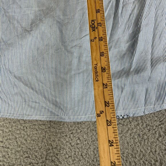 St Johns Bay Women Blouse Women XXL Blue Stripe Scoop Oversized Embroidered Bell - Picture 12 of 14